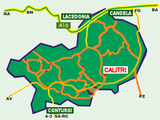 Cartina dell'Alta Irpinia